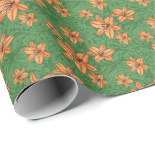 Oranges Einwickelpapier Lily Geschenkpapier