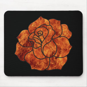 Oranges Feuerrosen-Mauspad Mousepad