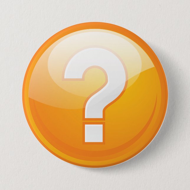Oranges Fragezeichen Fett Modernes Symbol Button (Vorderseite)