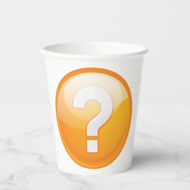 Oranges Fragezeichen Fett Modernes Symbol Pappbecher (Vorderseite)
