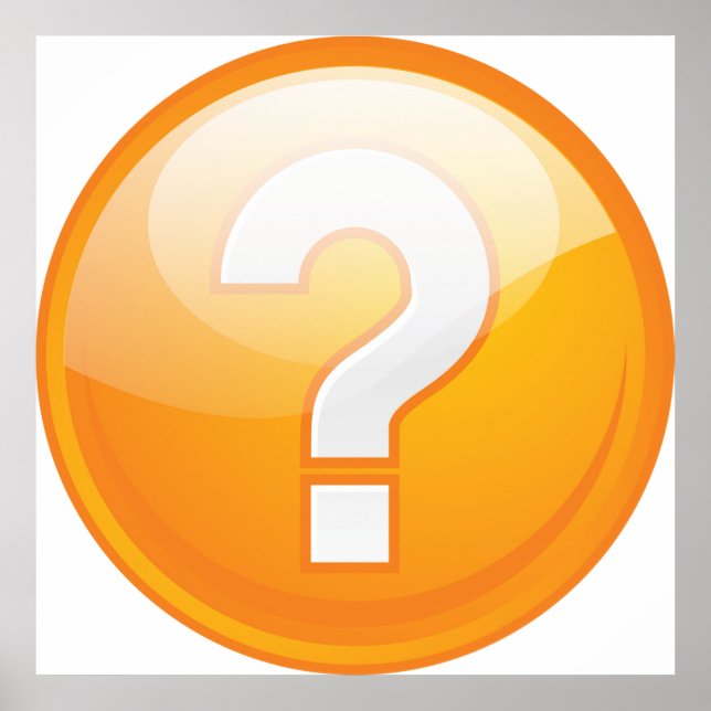 Oranges Fragezeichen Fett Modernes Symbol Poster (Vorne)