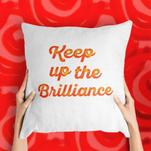 Oranges Gelb Schrift Design mit motivierender Bots Kissen