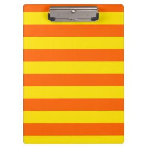 Oranges Gelbes Streifen Design Klemmbrett