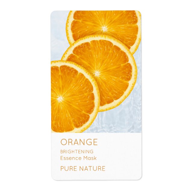 Oranges Gesichtsmaske Etikett (Vorne)