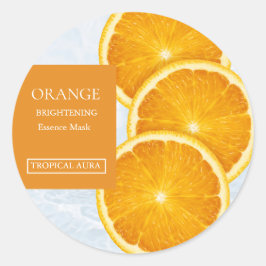 Oranges Gesichtsmaske Etikett Runder Aufkleber