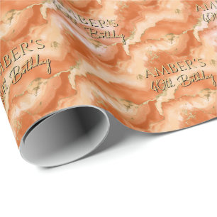 Oranges Gold Abstract Marble Design Geschenkpapier