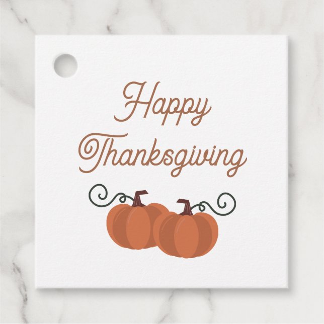 Oranges Herbst-Gingham-Gitternetz-Muster Geschenkanhänger (Vorderseite)