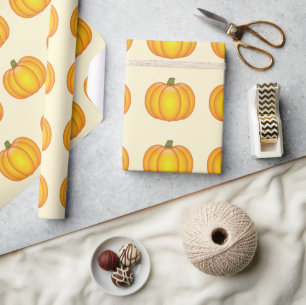 Oranges Herbst-Kürbismuster Geschenkpapier