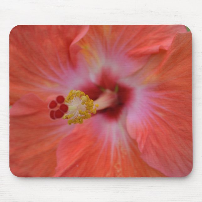 Oranges Hibiskus-Mauspad Mousepad (Vorne)