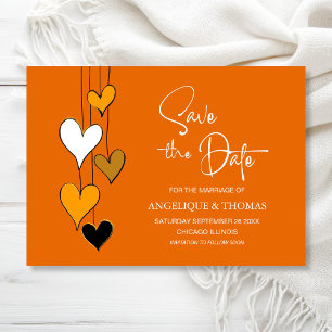 Oranges Hochzeitsthema - Heiratsantrag speichern Save The Date