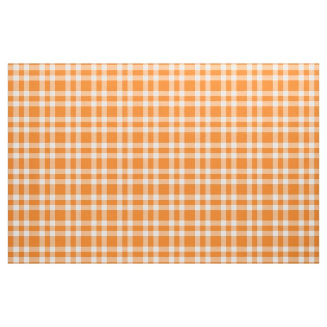 Oranges Karomuster in Weiß Stoff (Yard (91,4 cm))