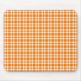 Oranges Karomuster Weiß Mousepad