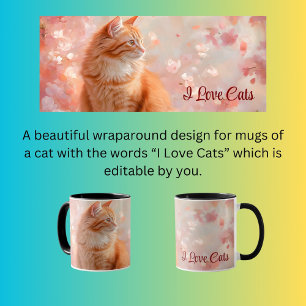 Oranges Katzen-Wraparound-Design Tasse