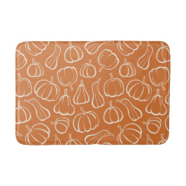 Oranges Kürbismuster Herbst Halloween Dekoration Badematte