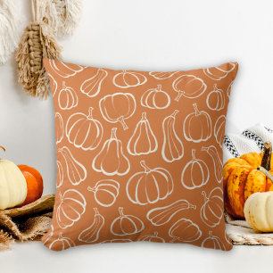Oranges Kürbismuster Herbst Halloween Dekoration Kissen