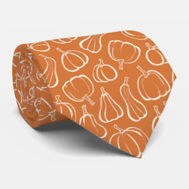 Oranges Kürbismuster Herbst Herbstparty Halloween Krawatte