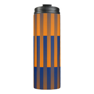 Oranges Lila Streifenmuster Thermosbecher