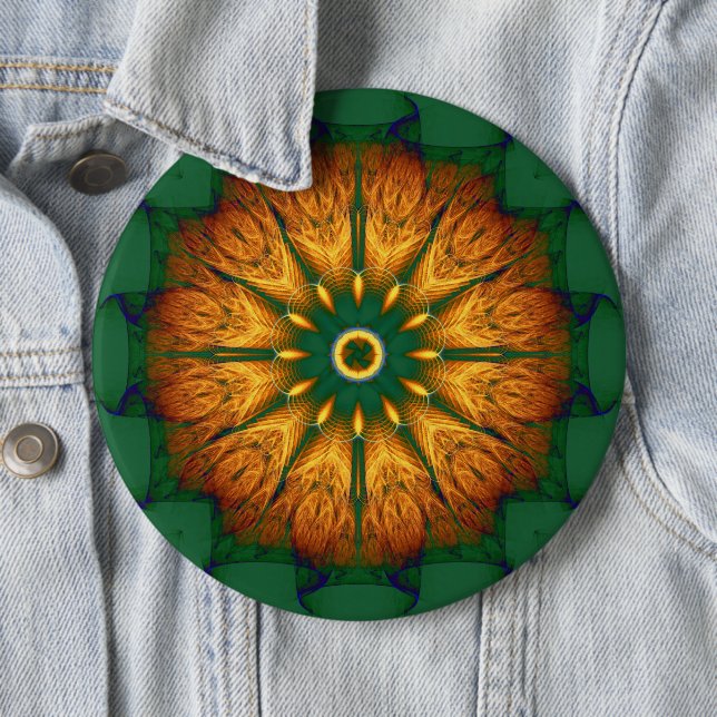 Oranges Mandala Button (Beispiel)