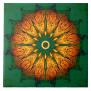 Oranges Mandala Fliese