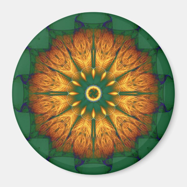 Oranges Mandala Magnet (Vorne)