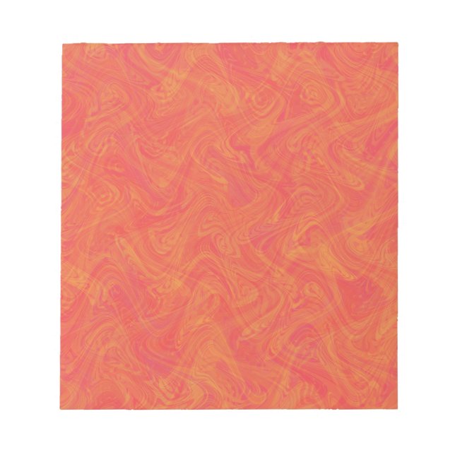 Oranges Marmormuster Notizblock (Vorderseite)