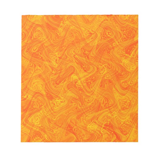 Oranges Marmormuster Notizblock (Vorderseite)