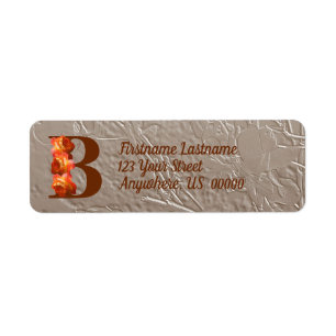 Oranges Monogramm Anfangsbuchstabe B Rücksendeadre