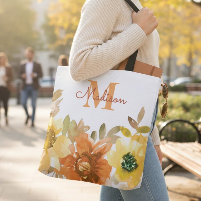 Oranges Monogramm-Name-Geschenk Tasche (Von Creator hochgeladen)