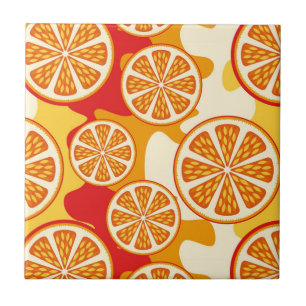 Oranges Muster Fliese
