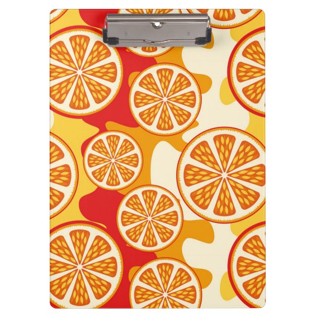 Oranges Muster Klemmbrett (Vorderseite)