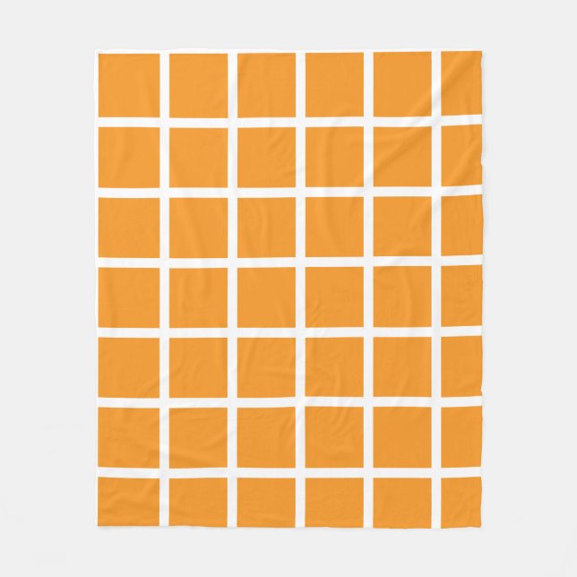 Oranges Muster mit weißen Rändern Fleecedecke (Vorderseite)