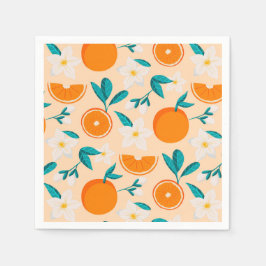 Oranges Muster Serviette | Frisches Zitrus Design