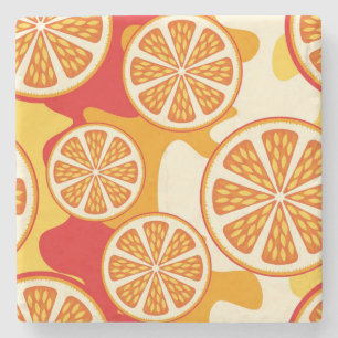 Oranges Muster Steinuntersetzer