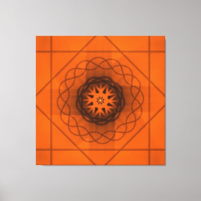 Oranges Muster Sternenmuster Leinwanddruck (Vorderseite)