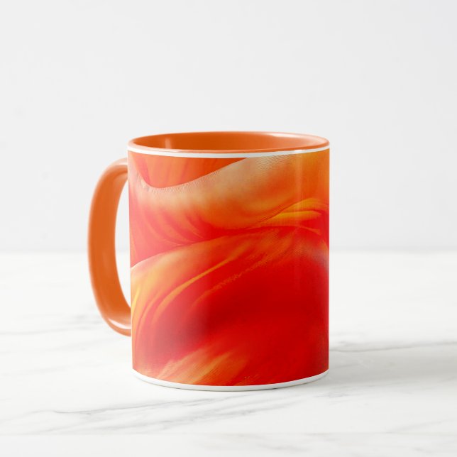 Oranges Muster Tasse (Vorderseite Links)