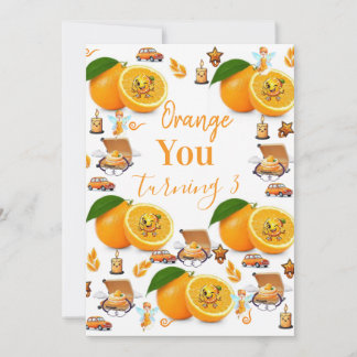 Oranges Obstkuchen Alles Gute zum Geburtstag Einla Einladung