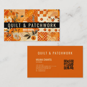 Oranges Quilt-Patchwork-Handmade-Kleidung Visitenkarte