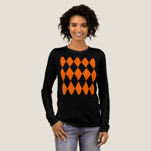 Oranges Schwarz Harlekin Diamanten Dame-Design Tri-Blend Shirt