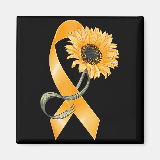 Oranges Sonnenblumenband Multiple Sklerose Bewusst Magnet (Vorne)