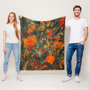 Oranges Tarnmuster Design Fleecedecke