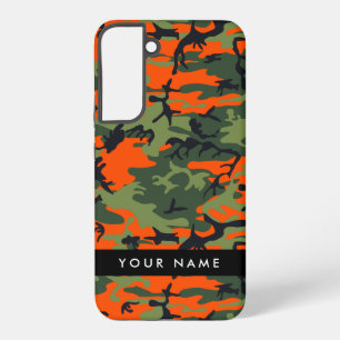 Oranges Tarnmuster, Ihr Name, Personalisieren Samsung Galaxy Hülle