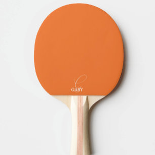 Oranges Tischtennisschläger mit Monogramm Tischtennis Schläger
