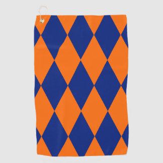 Oranges und blaues Harlekin-Karomuster  Golfhandtuch