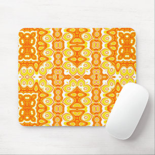 Oranges und gelbes geometrisches Muster Mousepad