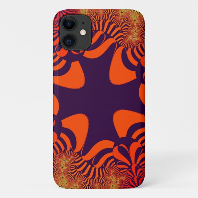 Oranges und Lila Kreuz Case-Mate iPhone Hülle (Rückseite)