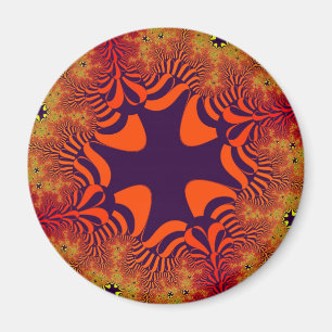 Oranges und Lila Kreuz Magnet