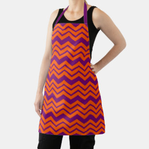 Oranges und violettes Chevron-Musterdesign Schürze