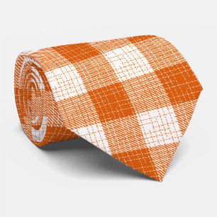 Oranges und weißes, fett kariertes Karomuster Desi Krawatte