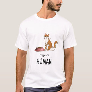 Oranges und Weißes Katzen-Shirt T-Shirt