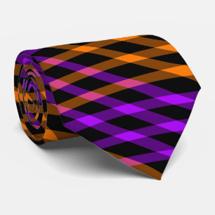 Oranges violettes abstraktes Schachbrett-Quadrat-M Krawatte
